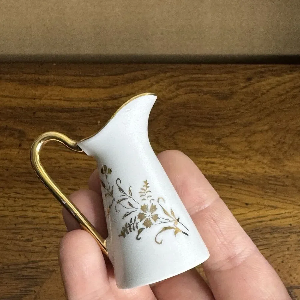 F.M Limoges Vintage Collectible Miniature Pitcher France‎ Courting Signed